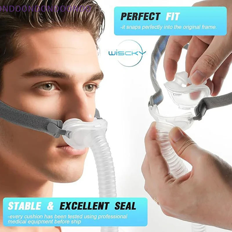 

ResMed S9/S10 Ventilator Compatible, Size M/L Silica Cushion for AirFit P10 Nasal Pillows for Sleep Apnea, Anti-Snoring Device
