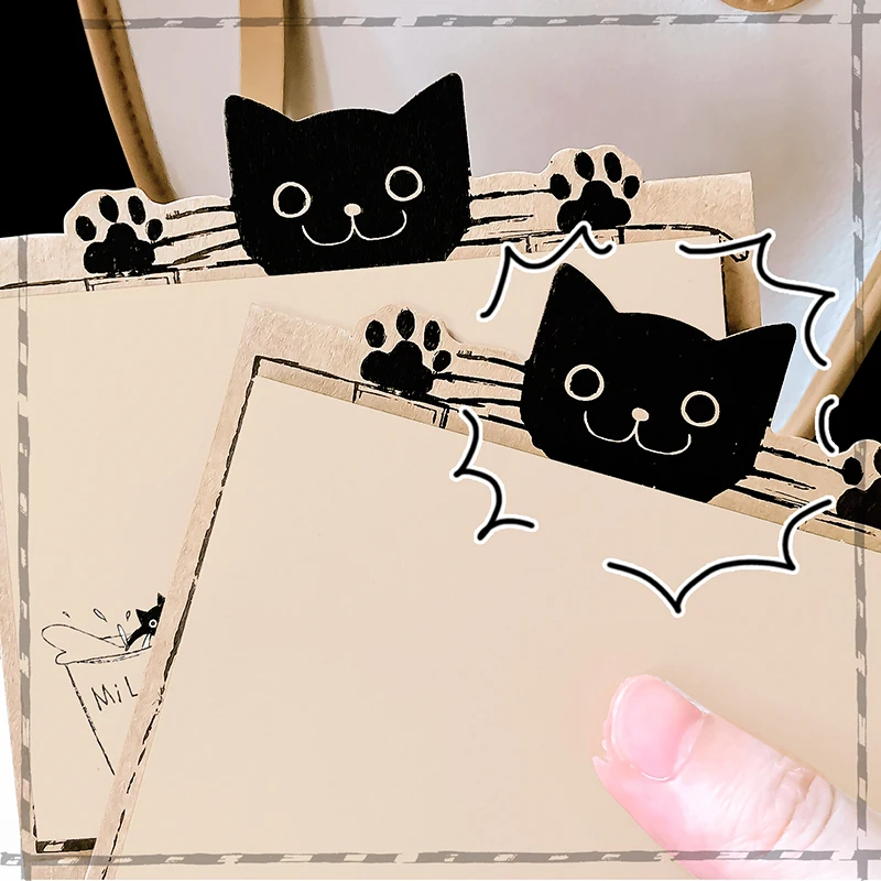 Kawaii Cat Note Pad, Estudante Notas do Escritório, Bonito Sticky Bookmarks, Papelaria Presente, Cultural Supplies, Caderno, 40 Páginas por Livro