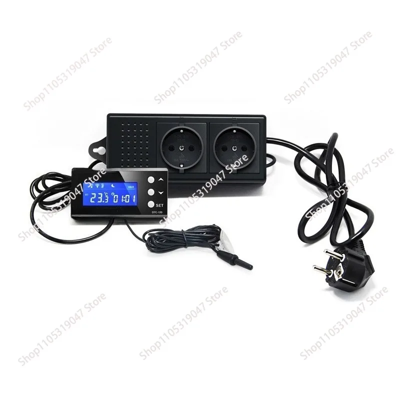 

Умный терморегулятор для обогрева рептилий DTC-120 с двойным диммированием, контролем температуры день/ночь и таймером