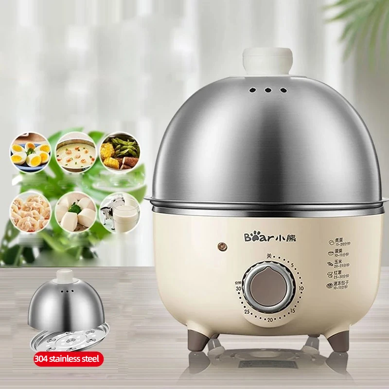 350W Electric Egg Boiler Breakfast Machine Food Steamer Multicooker Egg Cookers Egg Custard Steaming Cooker with Timer