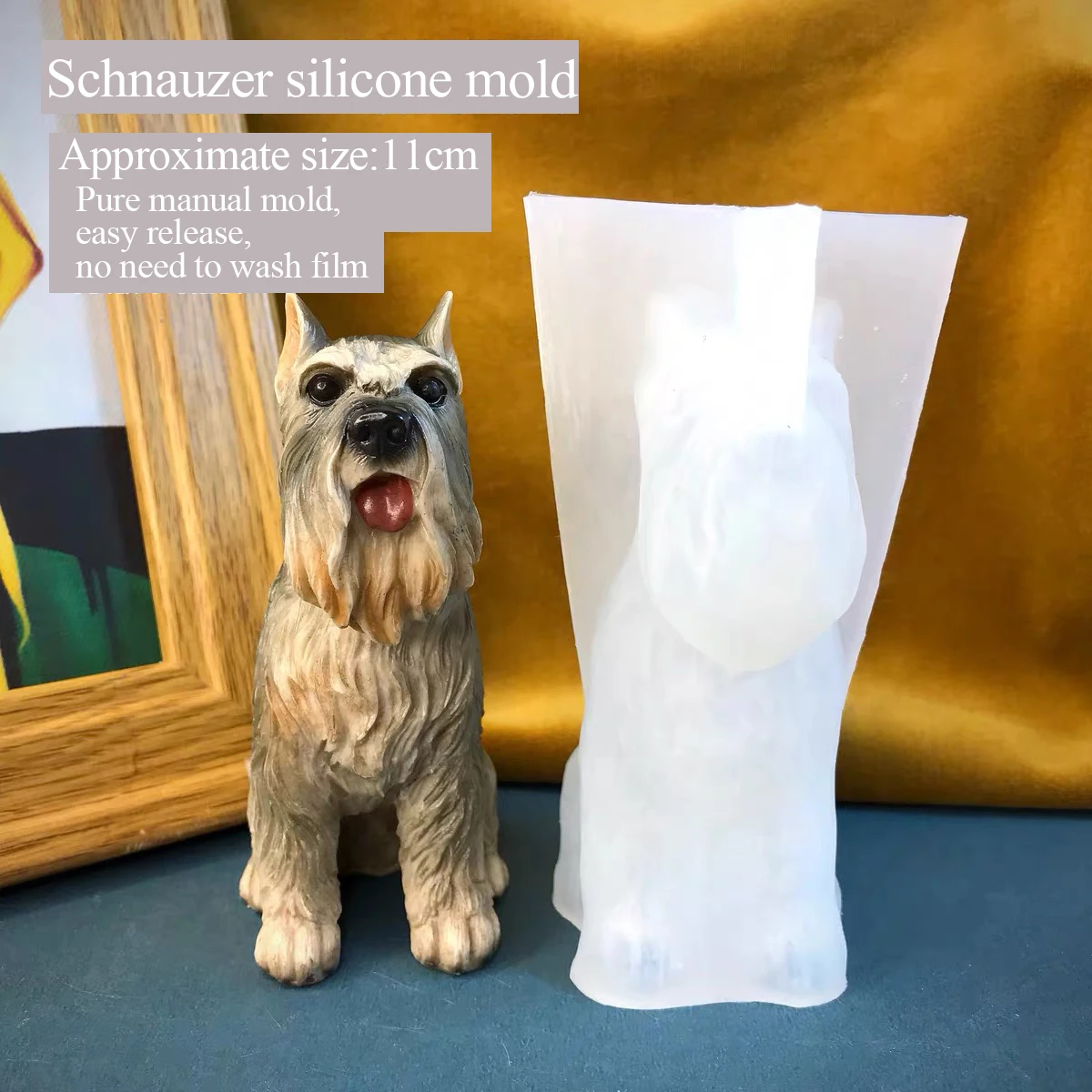 Three-Dimensional Silicone Mold for Aromatherapy Plaster, Dog Mold, DIY Manual Mold, Can Point Ear, Schnauzer, Drop Glue