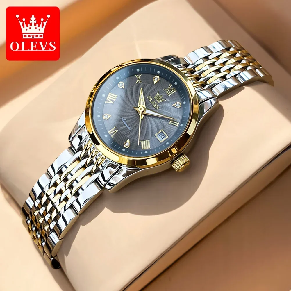 OLEVS Automatic Movement Woman Watch Luxury Stainless Steel Watch for Women Luminous Wrist Watch Clock Mechanical Women's Watch