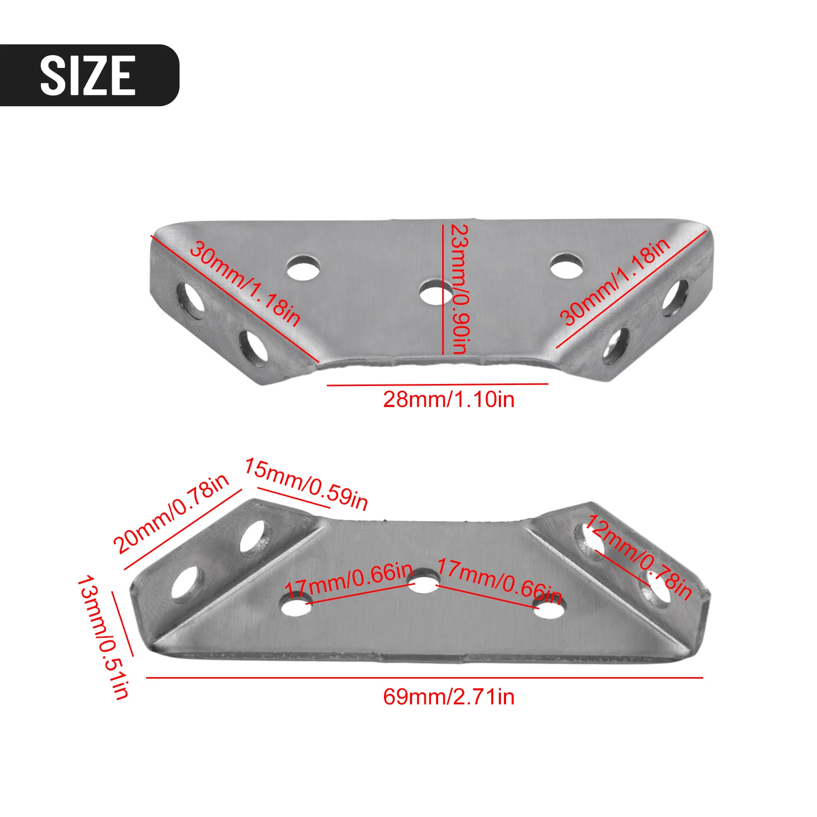 High Quality Corner Brackets Protector Stainless Steel Support Frame Tripod Angle Corner 2mm 4PCS Angle High Quality