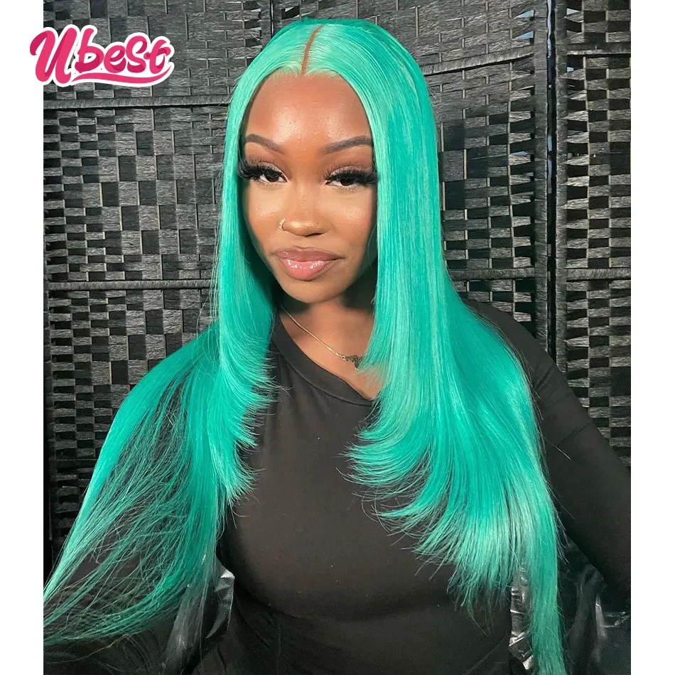 

Ubest Green Cosplay 613 Colored 13X6 Straight Transparent Lace Front Wigs 100％ Human Hair 180％ Density Brazilian Hair Remy Hair