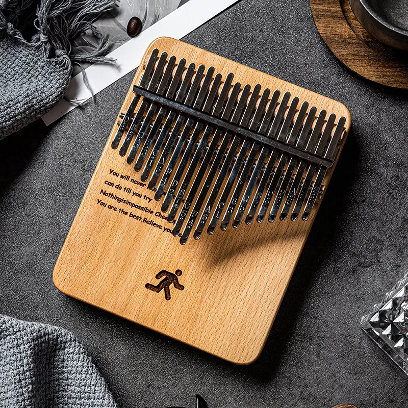 CLEARANCE SALE-21 Keys Thumb Piano Full Solid Wood Plate Board Beechwood Kalimba Professional Mini Mbira Keyboard Instrument view 2