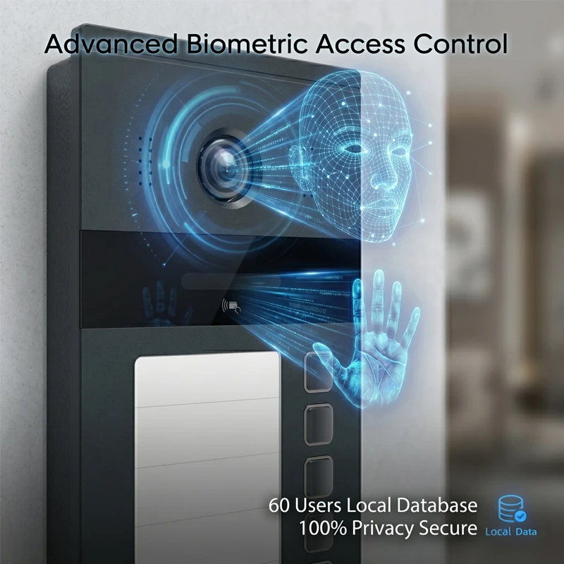 HIWINK 2 Wire IP Video Intercom Kit With 8 Call Button 2K Camera With IR Face Palm RFID Unlock IP65 TUYA Wifi 148°wide Angle
