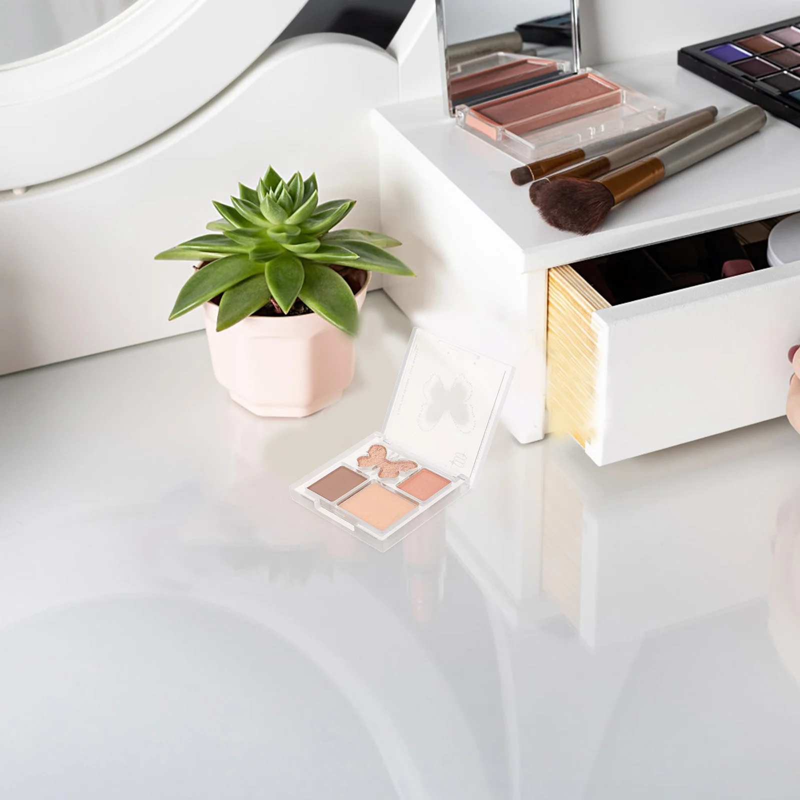 Palette de fards à paupières quatre couleurs, plaque de maquillage légère et Portable, boîte de nuit, fête, paillettes scintillantes, pour femmes