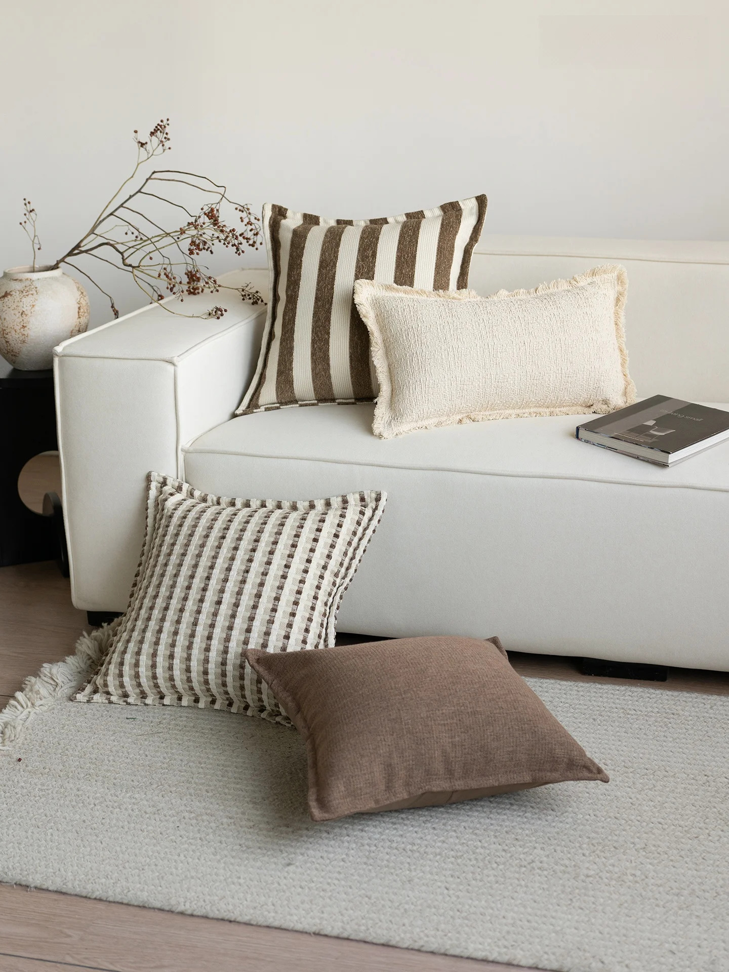 Italian Style Square Pillow Removable Cover Sofa Cushion Living Room Bedroom Decorative Sample Room High-End Sensation