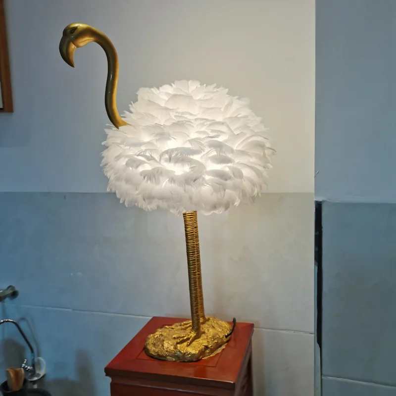 

Feather LED Desk Lamp Large Creative Luxury Table Lamps Living Room Bedroom Restaurant Mood Light Indoor Lighting Reading Lights