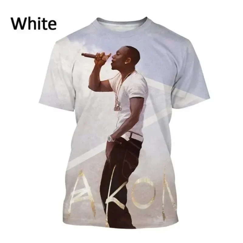 High-quality Creative Akon 3D Printed T-shirt American Rapper Singer Casual T-shirt Hip-hop Harajuku Unisex T-shirt Tee Tops