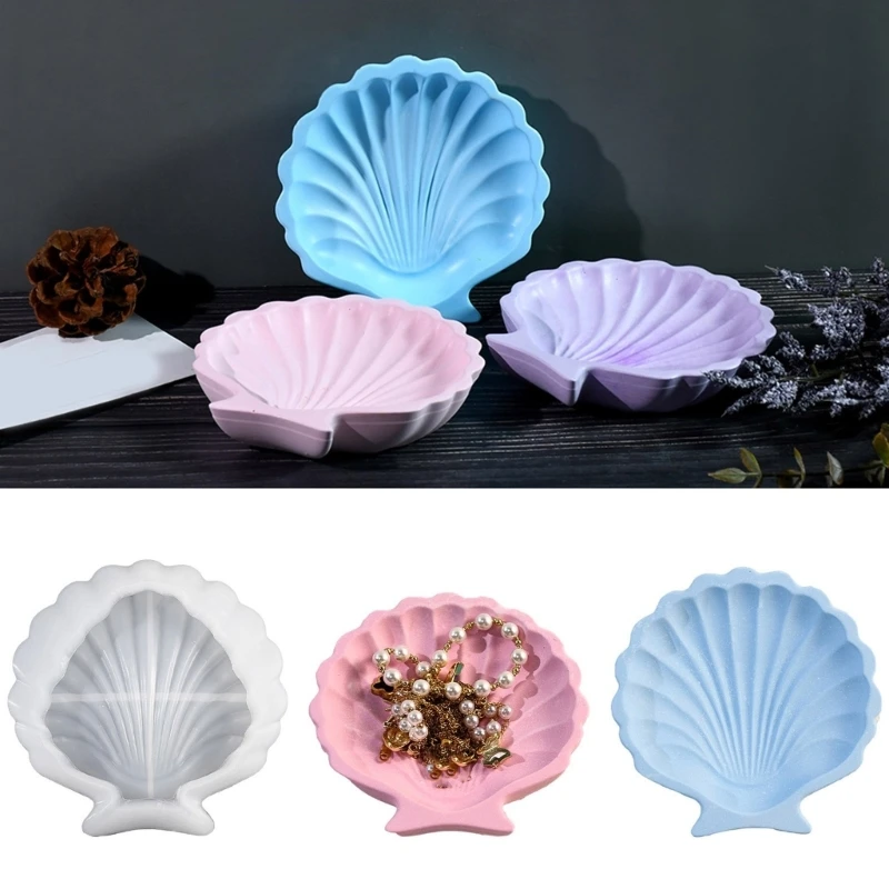 

E1PE Flexible Silicone Sea Shell Dish Mold for Creative Crafting and Storage Holder