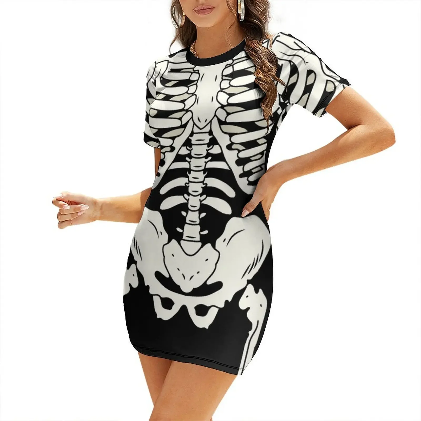 

Bones Short-Sleeved Dress dresses for prom summer dresses ladies 2025 dresses summer clothing women summer 2025 Dress