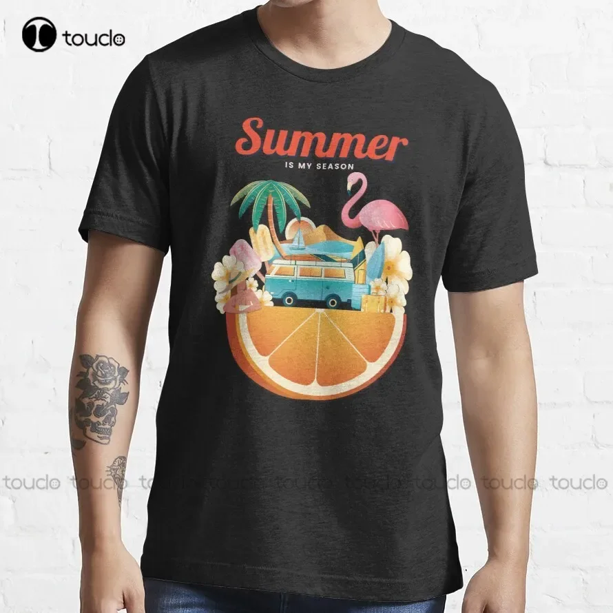 Summer Is My Season T-Shirt Gym Shirts For Men Women Shirts Custom Unisex Tee Digital Printing Harajuku Streetwear New Popular