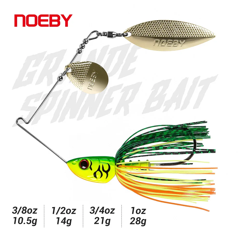 

NOEBY Spinnerbait Fishing Lure 10.5g 14g 21g 28g Double Willow Spoon Wire Bait Rolling Spinner for Bass Fishing Tackle Lures