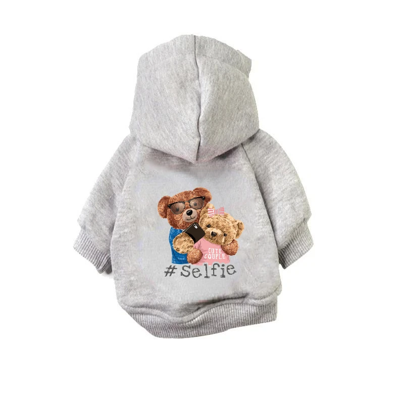 Sudadera con capucha para perros pequeños, ropa para mascotas, bonito Oso de dibujos animados, jerséis, Disfraces para cachorros, Chihuahua, 24