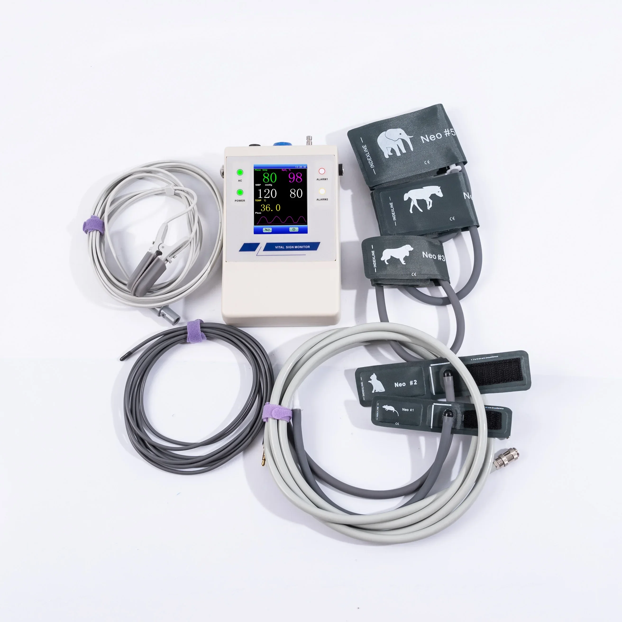 2.8 Inch TFT Touch Screen Portable Pulse Oximeter, Dual-Use Monitor for Human & Veterinary Animal Vital Pulse Detection
