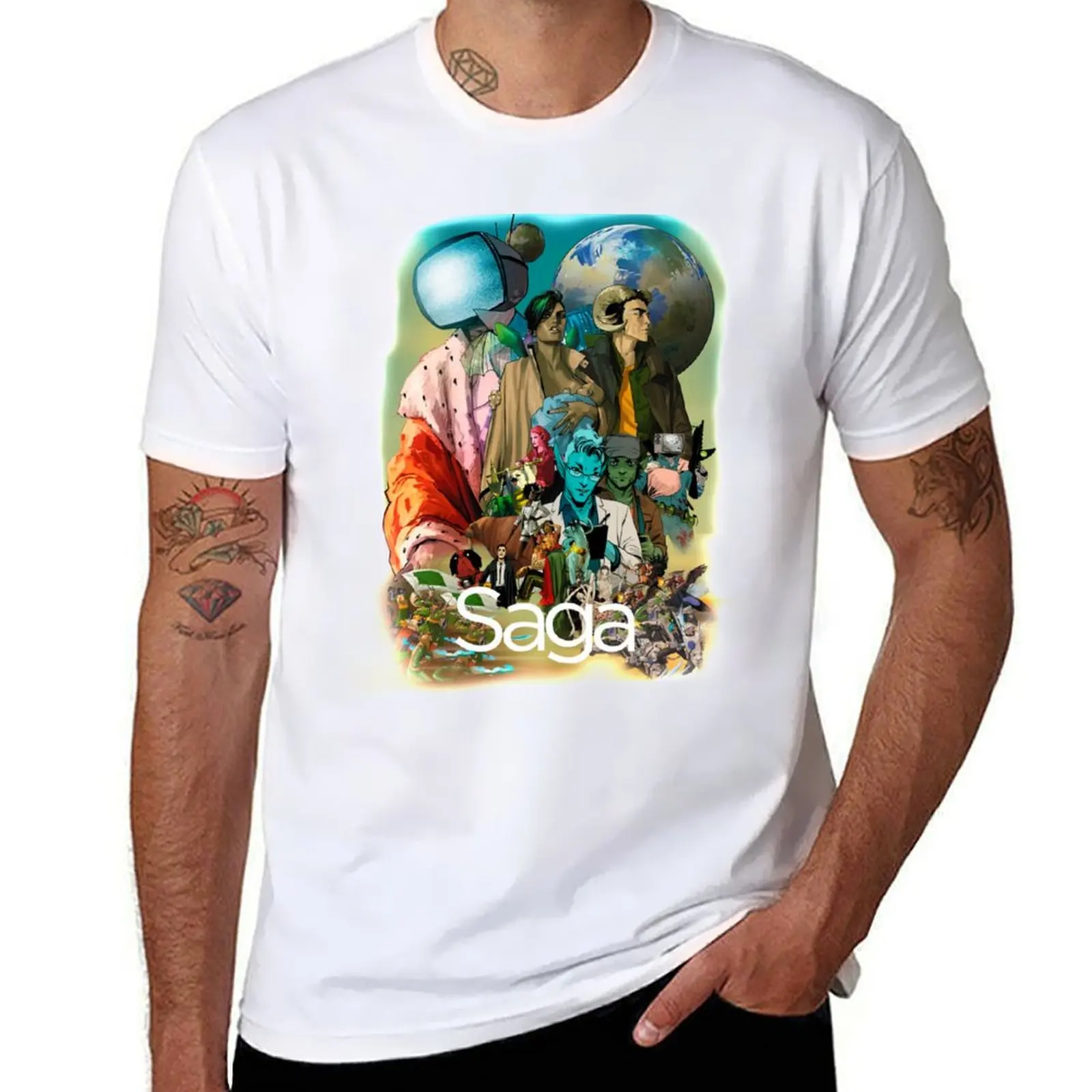 Camiseta informal con personajes de cómics de Saga, camiseta informal de Acción de Gracias