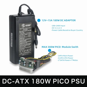 METALFISH DC ATX PSU 12V DC 입력 180W 피크 출력 스위치, DC-DC ATX Pico PSU MINI ITX PC 전원 공급 장치, 컴퓨터 미니 PC/HTPC용