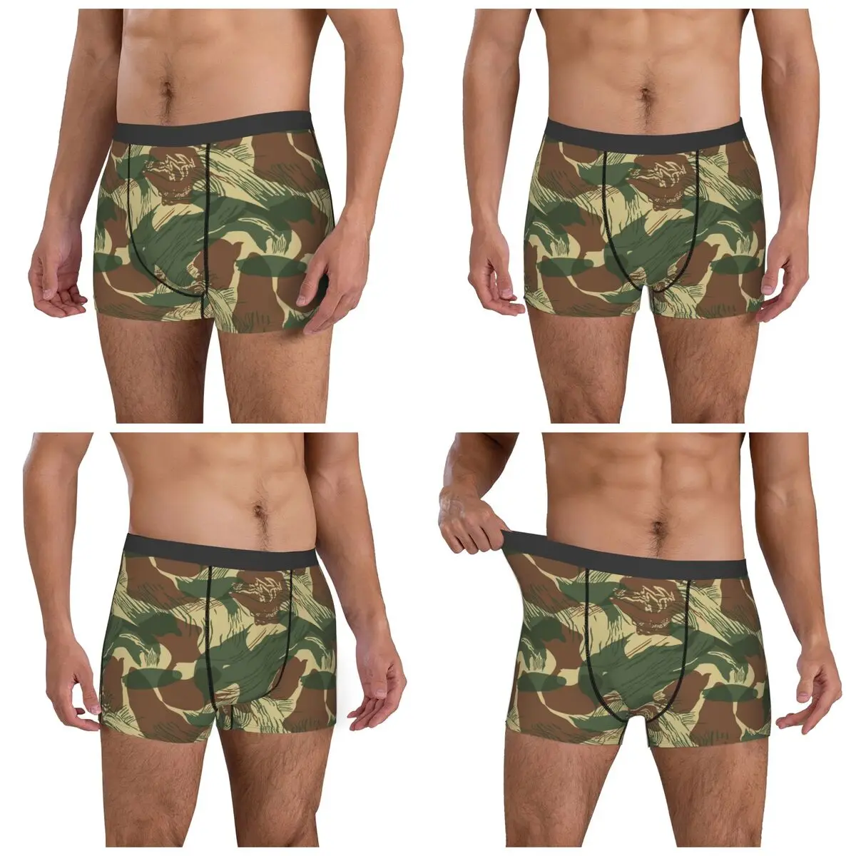 Boxer Underpants Shorts Rhodesian Brush Stroke Camouflage Panties Men's Comfortable Underwear for Homme Man Boyfriend Gift