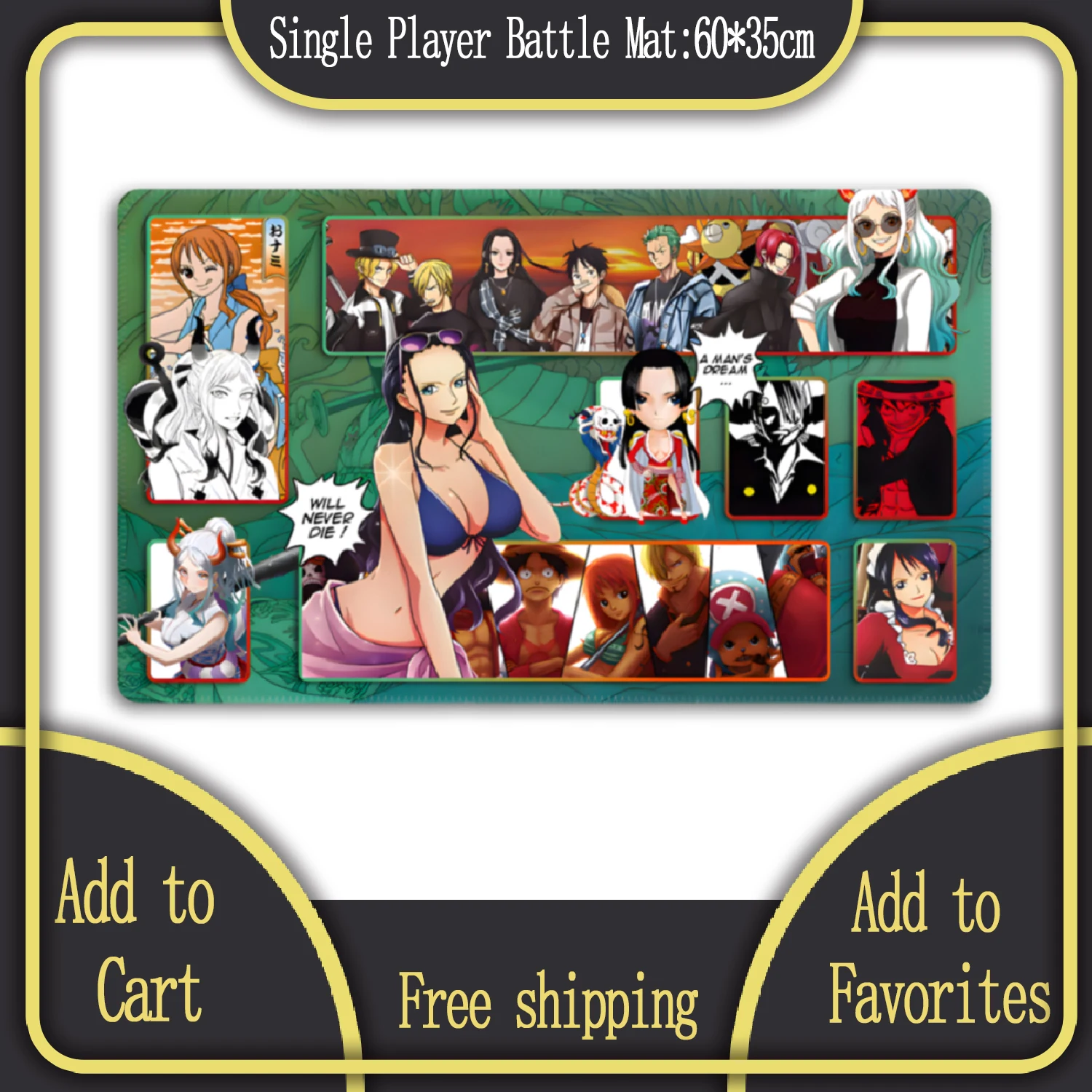 Anime ONE PIECE Card TCG Luffy Zoro Shanks Trading Collection Card Battle Playmat for Christmas Gift ﻿