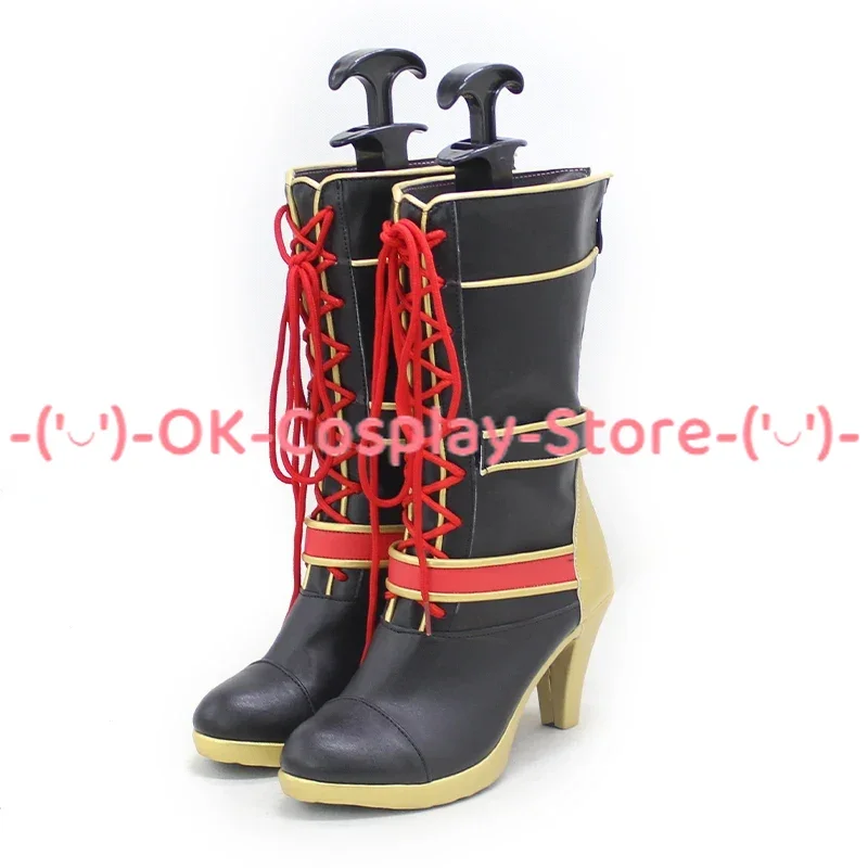 PU Couro Sanya Cosplay Sapatos, Vtuber Kuzuha Prop, Botas de Carnaval de Halloween, Custom Made