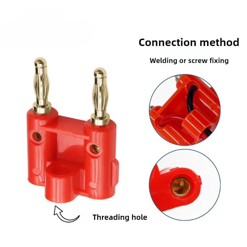 10PCS Double Row 4mm Banana Plug Audio Speaker Connector Twin Banana Plug Amplifier Terminal Couple Banana Socket Adapter