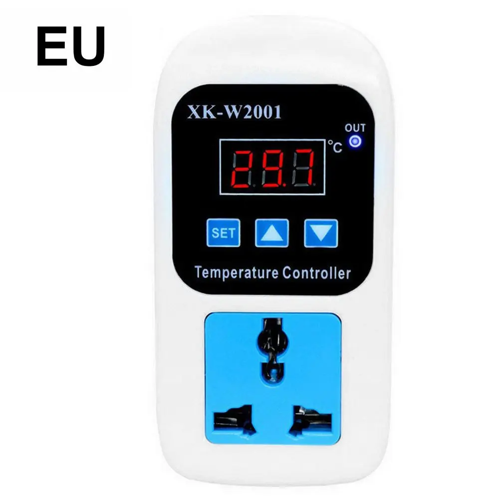 W2001 W2002 AC 110-220V 1500W Phích Cắm Châu Âu Kỹ Thuật Số Ổ Cắm Bình Giữ Nhiệt Điều Chỉnh Bộ Điều Khiển Nhiệt Độ Máy Vi Tính Ổ Cắm NTC cảm Biến