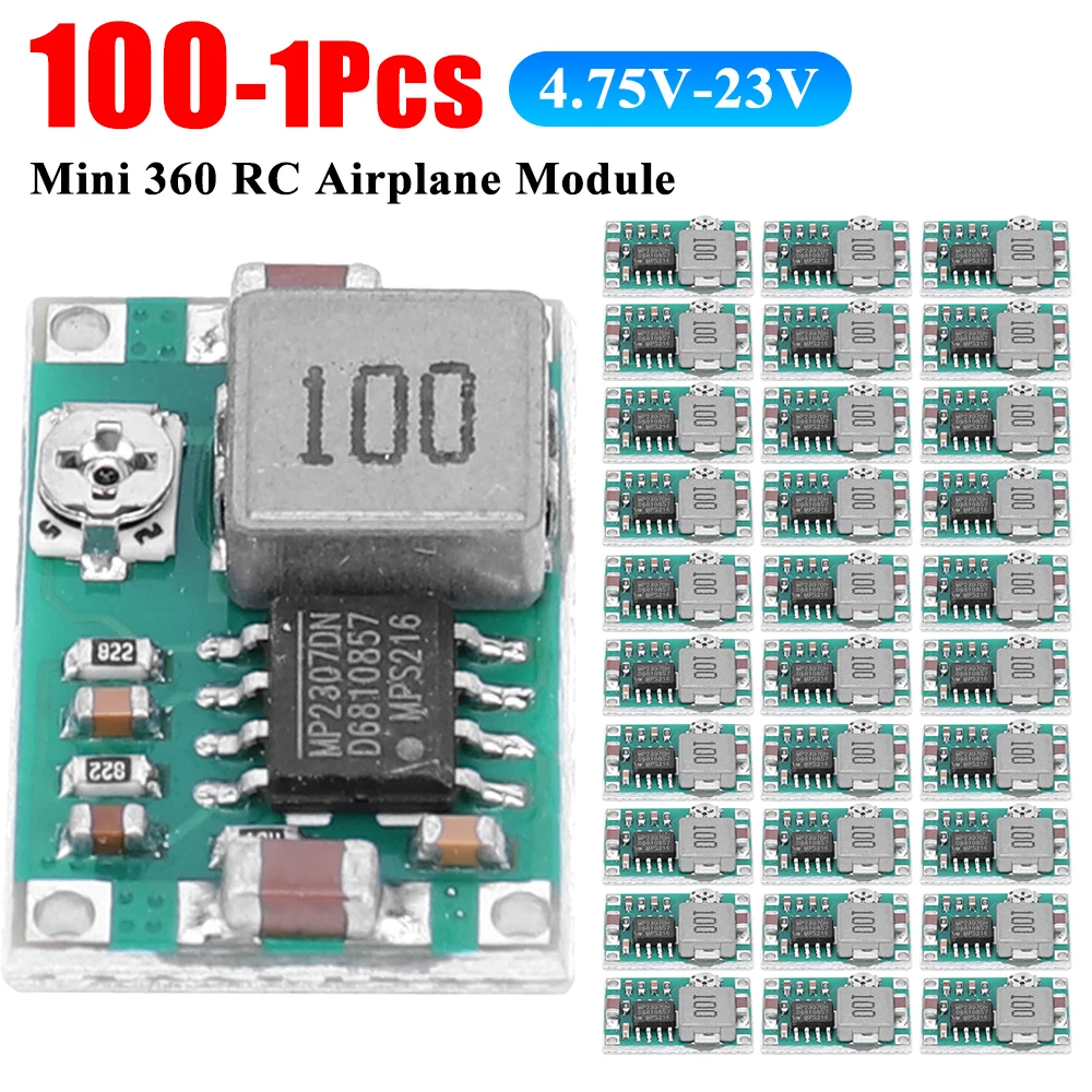 1-100Pcs Mini360 RC Airplane Module 4.75V-23V Step-down Power Supply Converter Module Buck Converter Module High-Power MAX 3A