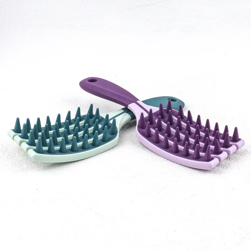 New long handle silicone hair washing brush multi-functional massage comb for cleaning scalp dry wet dual-use household tool