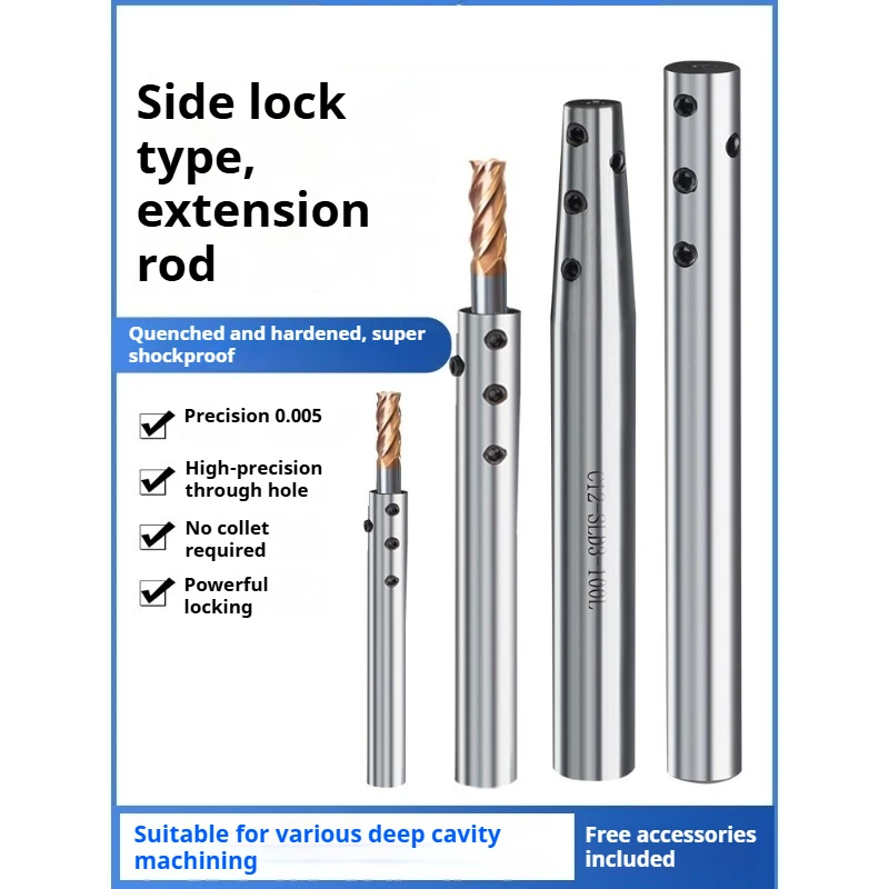 C8 C10 C12 C16 C20 SLD4,6,8,10,1/8 100L 150L 200L przedłużka z blokadą boczną, prosty, wąski trzpień, obróbka głębokich otworów