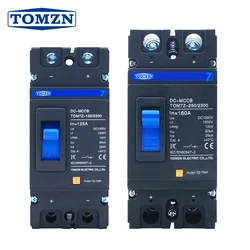 TOMZN 2P DC MCCB TOM7Z 1000V DC Solar Molded Case Circuit Breaker Overload Protection Switch Protector for Solar Photovoltaic PV