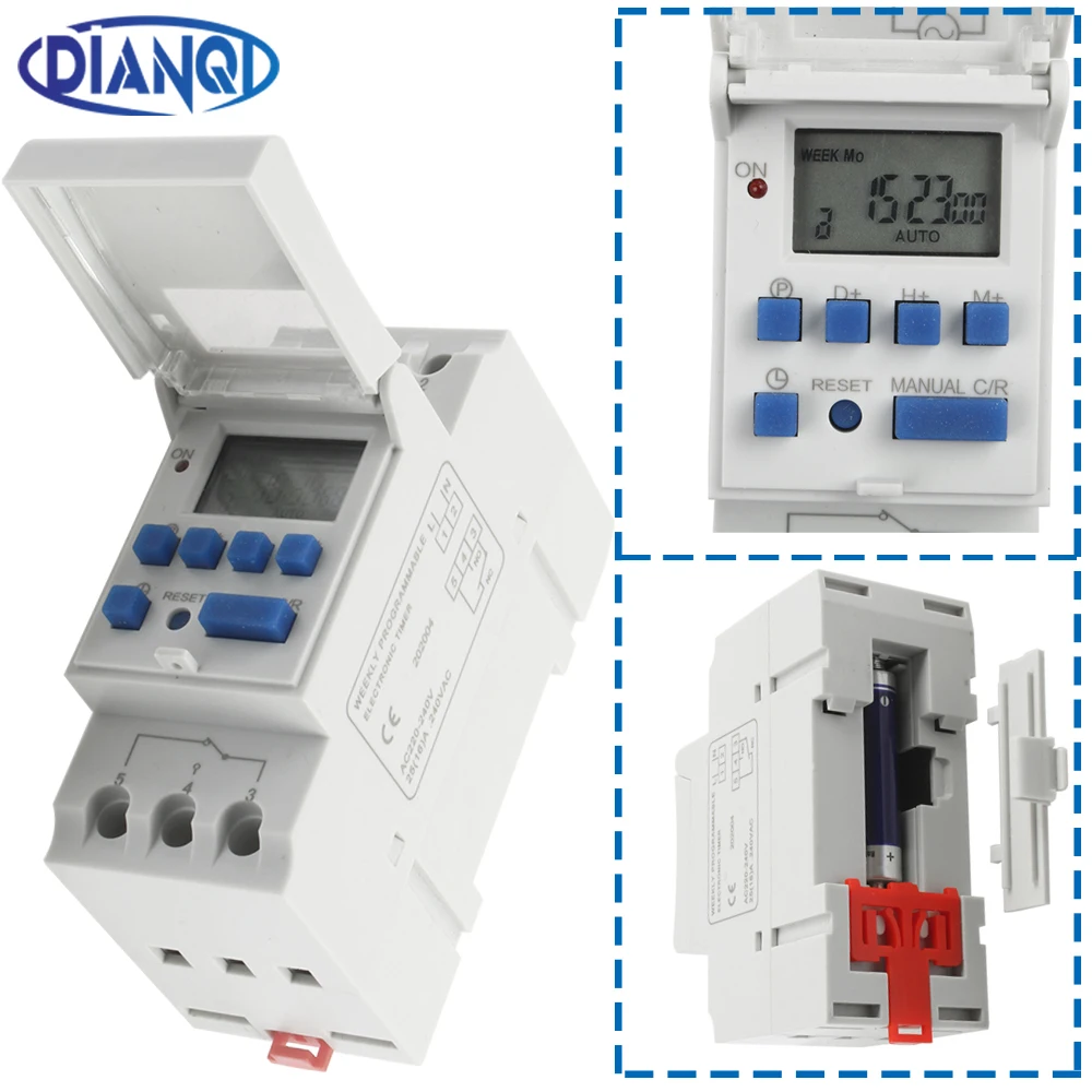 1pc nuovo tipo 220V 25(16)A interruttore Timer di alimentazione guida Din LCD digitale TP8A16 blocco relè microcomputer elettronico programmabile