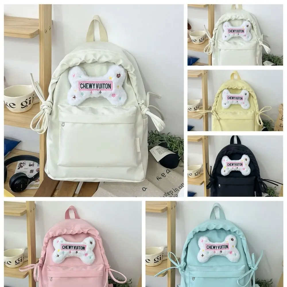 Jk bowknot mochila menina coração grande capacidade estudantes saco de escola saco de viagem saco de armazenamento adolescentes bolsa de ombro ao ar livre