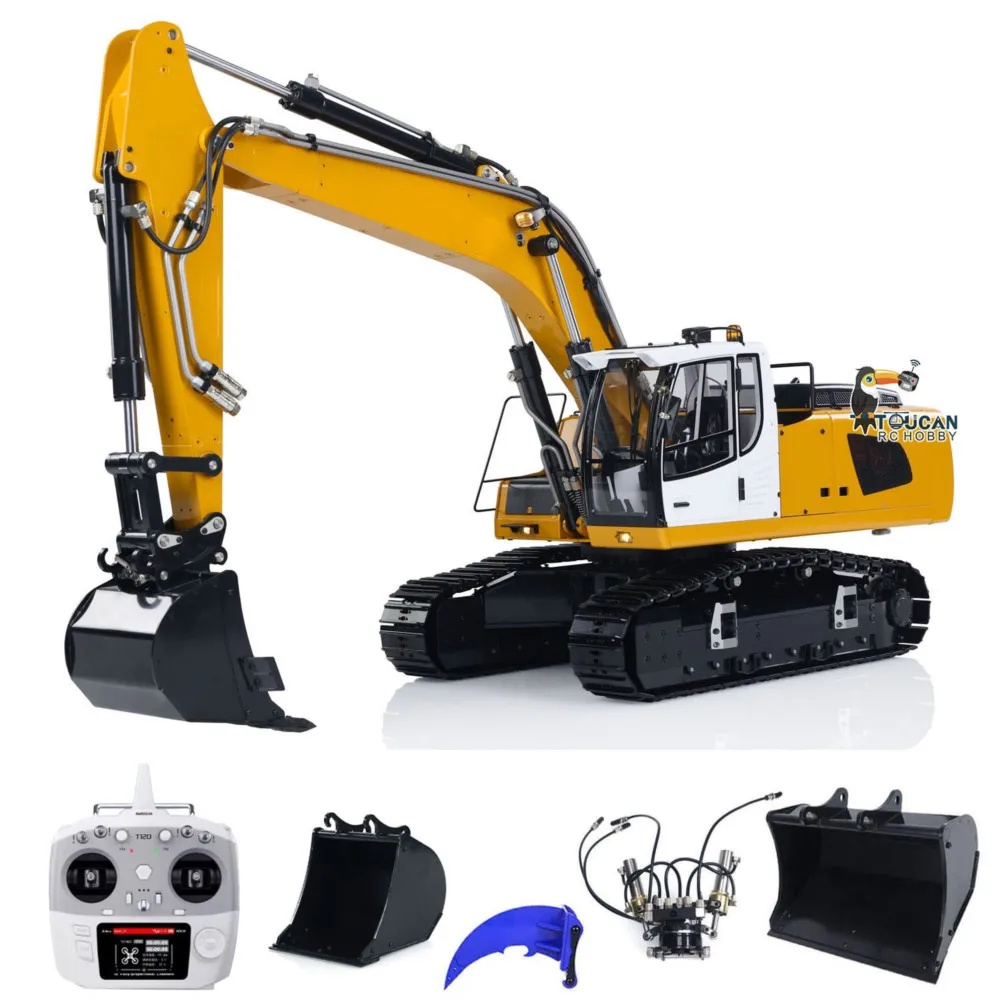 1/14 MTM 946 Hydraulic Tracked RC Excavator 9Ch Radio Control Painted Finished Truck Model W/ Tiltable Clamshell Bucket Ripper