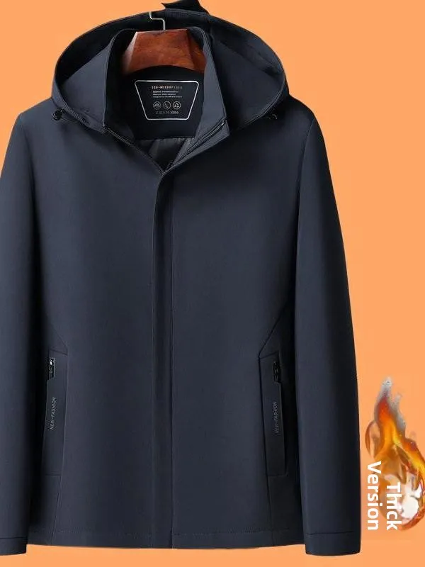 

Men's Casual Hooded Thickened Warm Cotton Jacket Business Leisure Dad Clothes Winter New Style Fashionable Outerwear