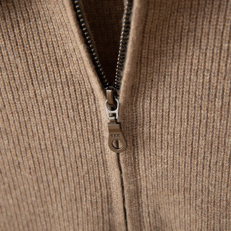 Woolen Sweater for Men in Autumn/Winter half Zipper Fashion POLO Shirt Casual Sweater Inner Layer Warm Solid color Base Sweater - Image 4