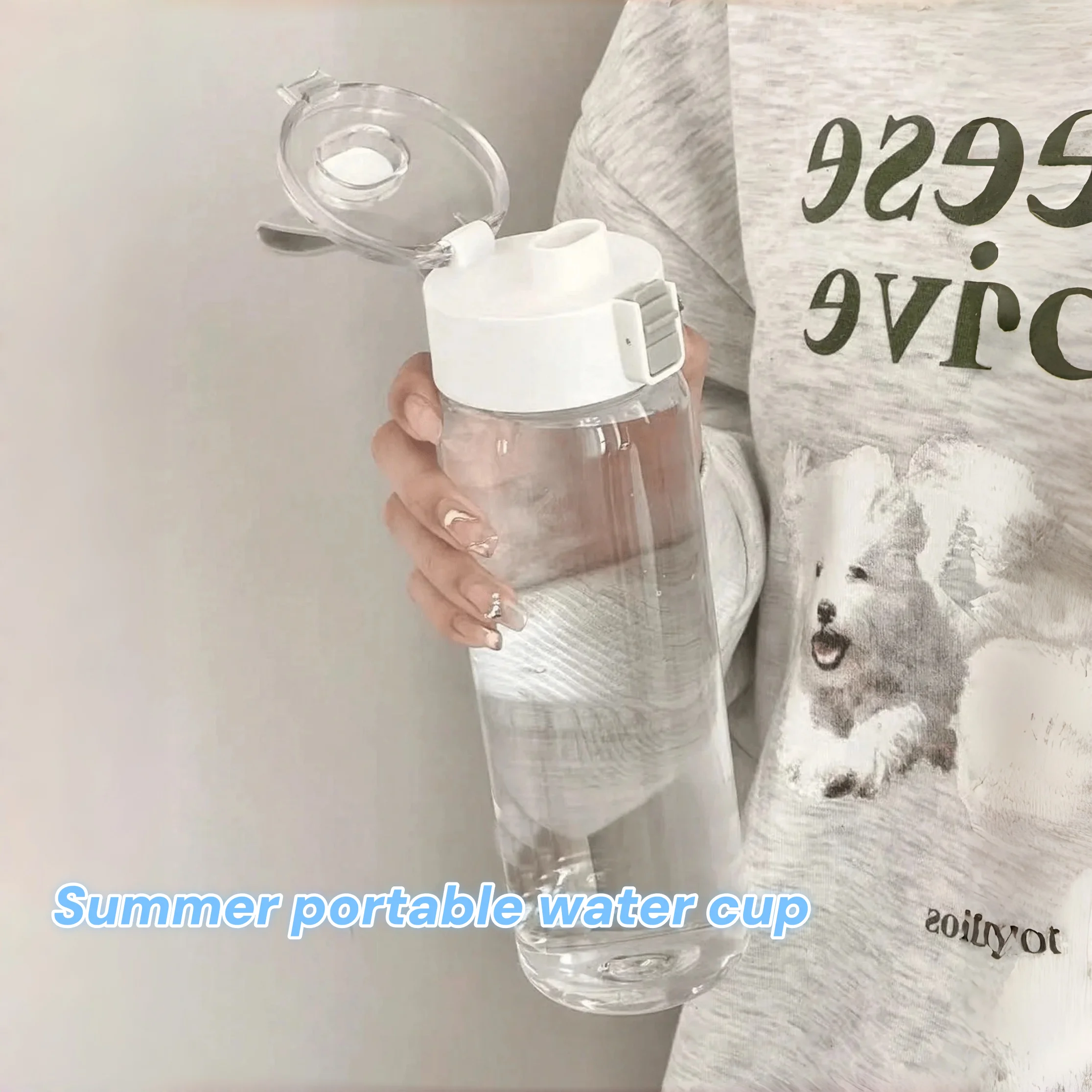 1PCS Sports Transparent Water Bottle 350ml 550ml 800ml Portable Gym Travel Clear Leakproof Drinking Bottle coffee Juice Cup
