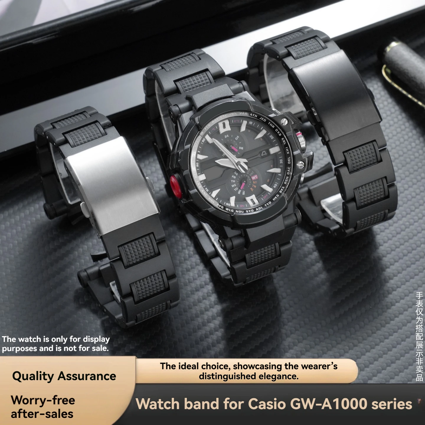 for Casio G-Shock GA-1000/1100 & GW-A1100/A1000 Durable Plastic Steel Strap, Sweat-Proof Watch Bracelet for Air Fighter Series