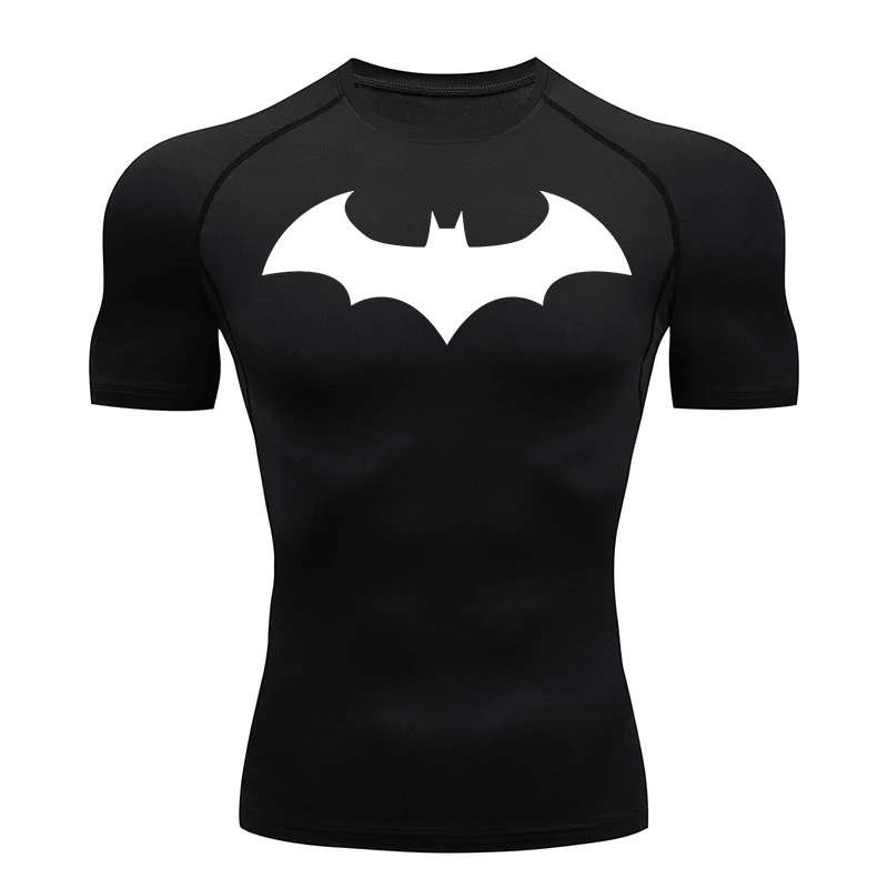 

Bat Graphic Compression Shirts for Men Short Sleeve Rash Guard Gym Workout Running Tshirt Summer Athletic Quick Dry Tees Tops