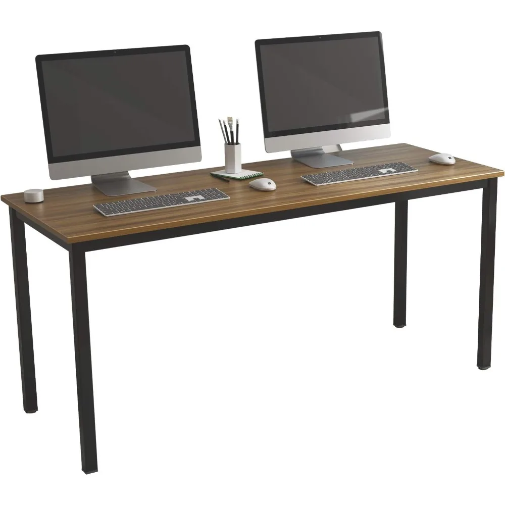 

63 Inch Long Computer Desk Home Office Table Writing Desk Study Table Gaming Table Computer Workstations Dark Oak LD-AC160WN