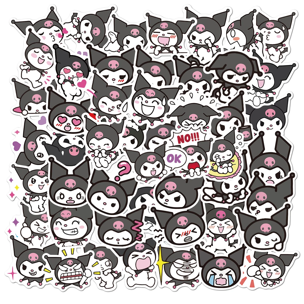 10/50/100PCS Sanrio Kuromi Stickers Cartoon Cute Graffiti Decals Kids Toy Gift DIY Phone Bike Guitar Notebook Fridge Skateboard