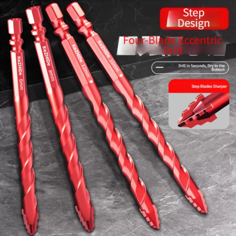 

Набор зубчатых сверл для кладки из 4 предметов для плитки, стекла, кирпича, бетона, керамики, пластика, дерева, улучшенного зубца ﻿