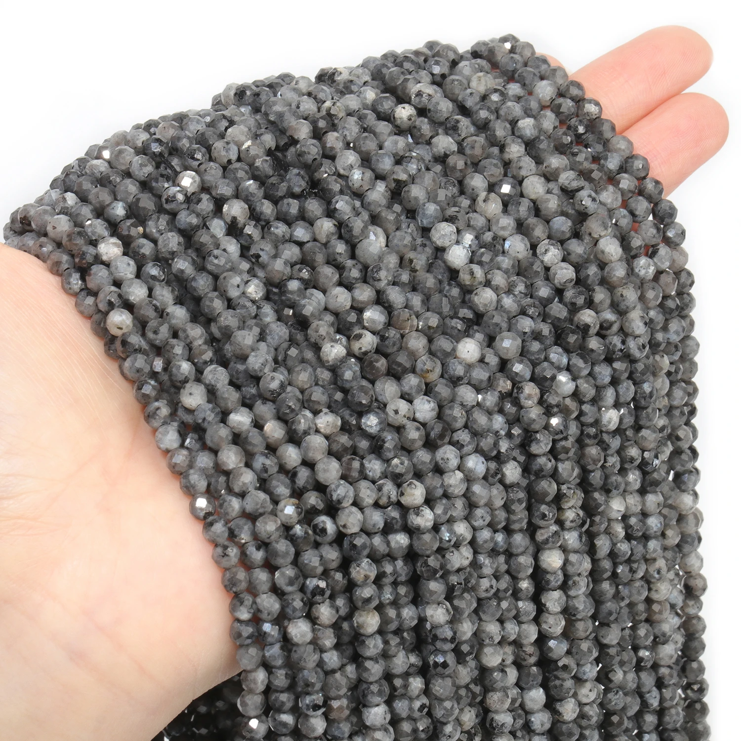 Großhandel facettierte Natursteinperlen, facettierter Amazonit, Aquamarin, Opal, Labradorit, lose Distanzperlen für die Schmuckherstellung, 2, 3, 4 mm