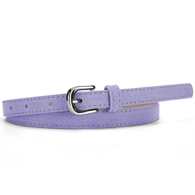 Simple Design For Women's Thin Belt Fashion Casual Versatile Jeans Accessories Girdle Suede Pu Leather Pin Buckle Waistband