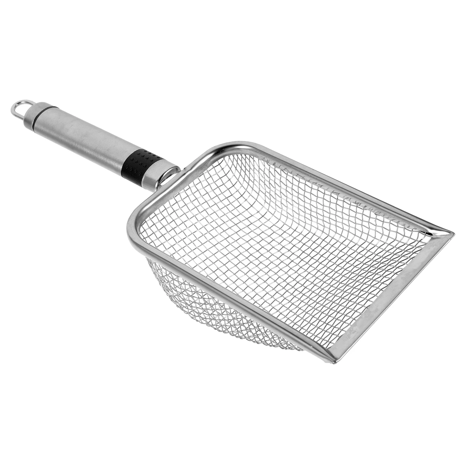 Pala de malla de acero inoxidable, herramienta de filtro de arena para playa, pala de juego portátil, limpieza al aire libre, pala de arena para mascotas, pala de playa multiusos