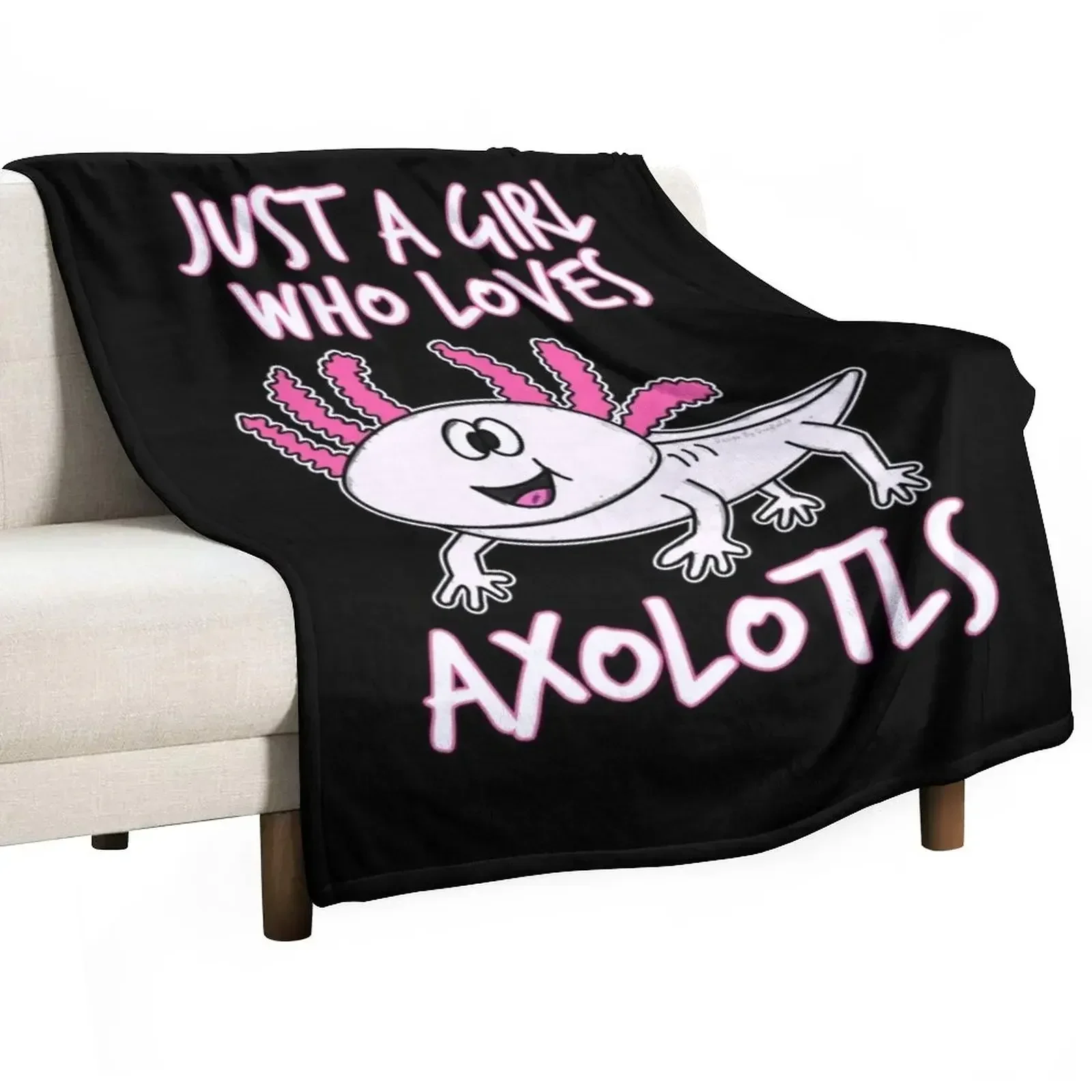 

Just A Girl Who Loves Axolotls Funny Axolotl Throw Blanket Picnic christmas decoration Sofa Quilt Blankets