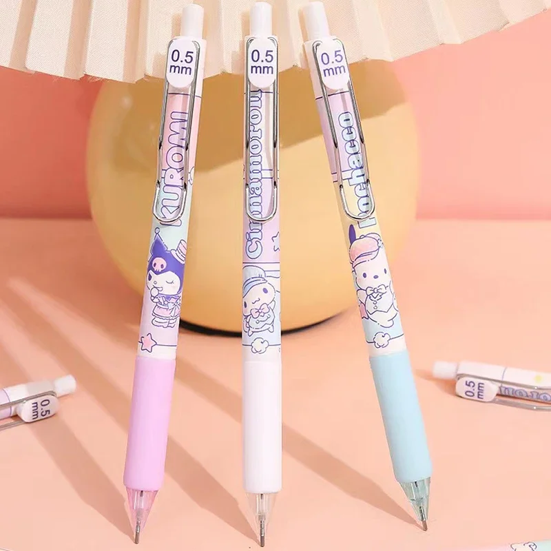

3Pcs/Set Sanrio Pochacco Kuromi Cinnamoroll Kawaii Baseball party Pencil 0.5mm Pencils For Writing Kids Gift School Stationery