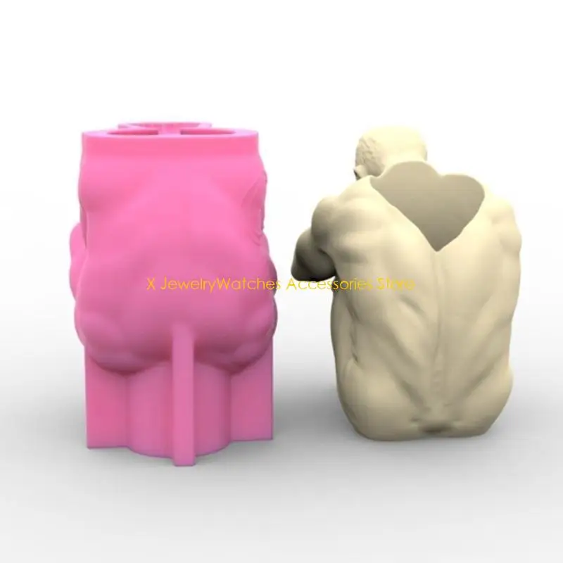 

31KD Silicone FlowerPot Mold Candlestick Silicone Mold Yoga-Man Planter Vase Mold