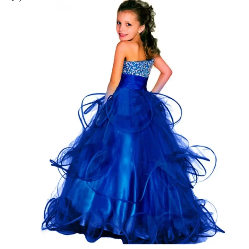 Flower Girls Dresses Sleeveless A-LINE Floor-Length Girl Princess Dress for Bridesmaid Prom Birthday Party Pageant