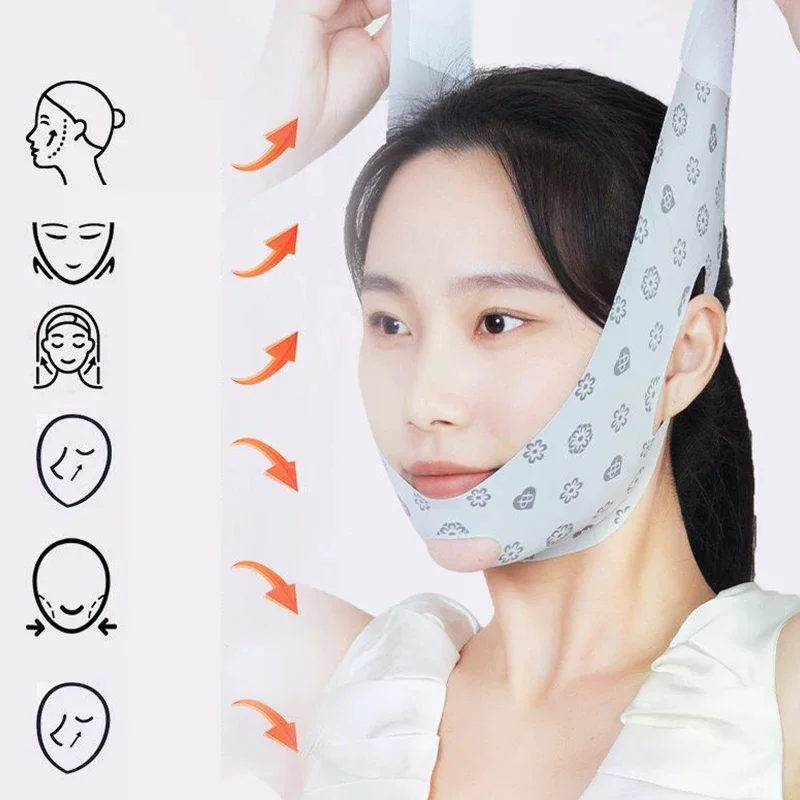 Double-Chin Reducer Face Slimming Bandage V Shaped Mask Strap Face Lifting Belt Tightener Slim Strap Anti Wrinkle Skin Care Tool